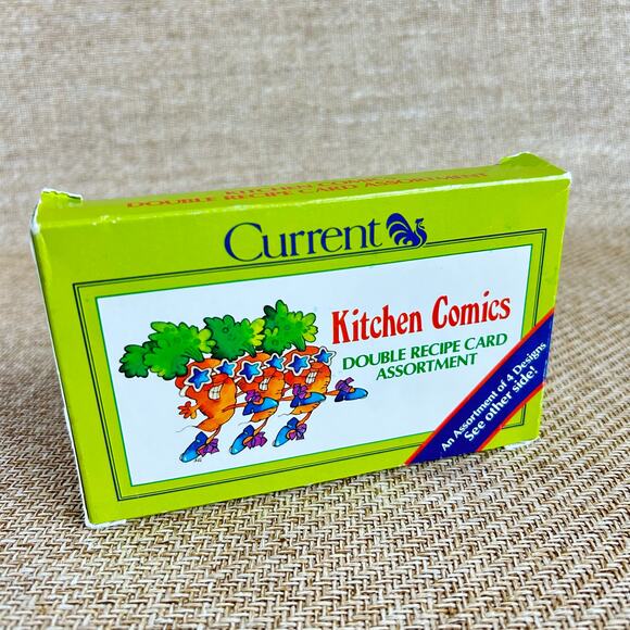 Vintage 1982 Current Kitchen Comics Double Recipe Cards Complete Set Humor - Picture 1 of 13